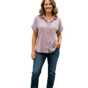 Tilley Women's Size 2XL Button Down Short Sleeve Comfort Casual Gorpcore Tencel